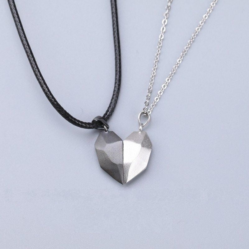 Couples Heart Magnetic Necklace For Lovers Pendant