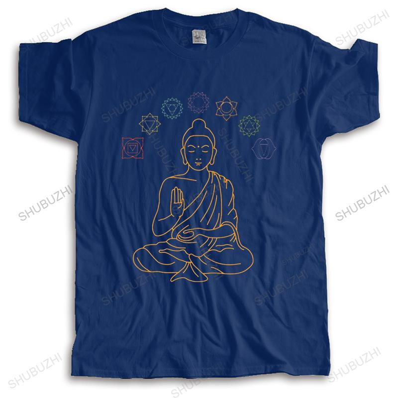 Seven Chakras Meditating Buddha T Shirt Pure Cotton