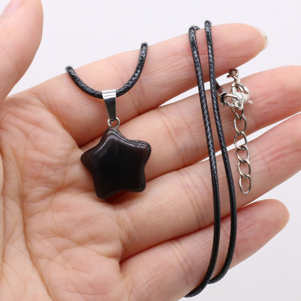 Star Shaped Gemstone Pendant Necklace