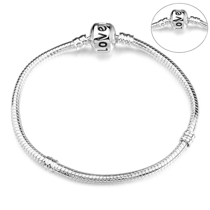 Simple Sterling Silver Plated Silver Bronze Gold Snake Chain for Charm Bracelet