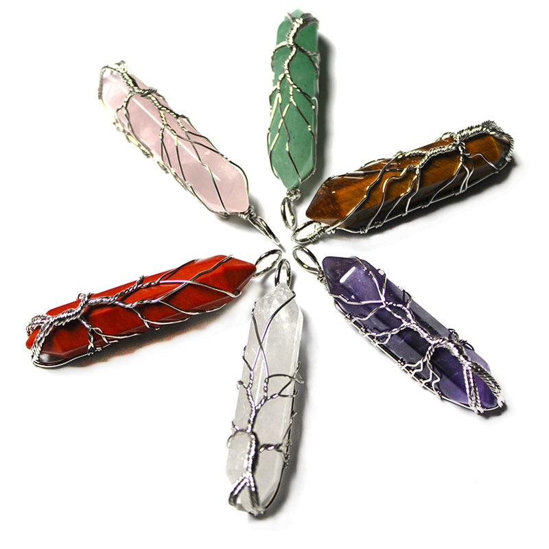 Handcrafted Tree of Life Wire Wrapped Gemstone Crystal