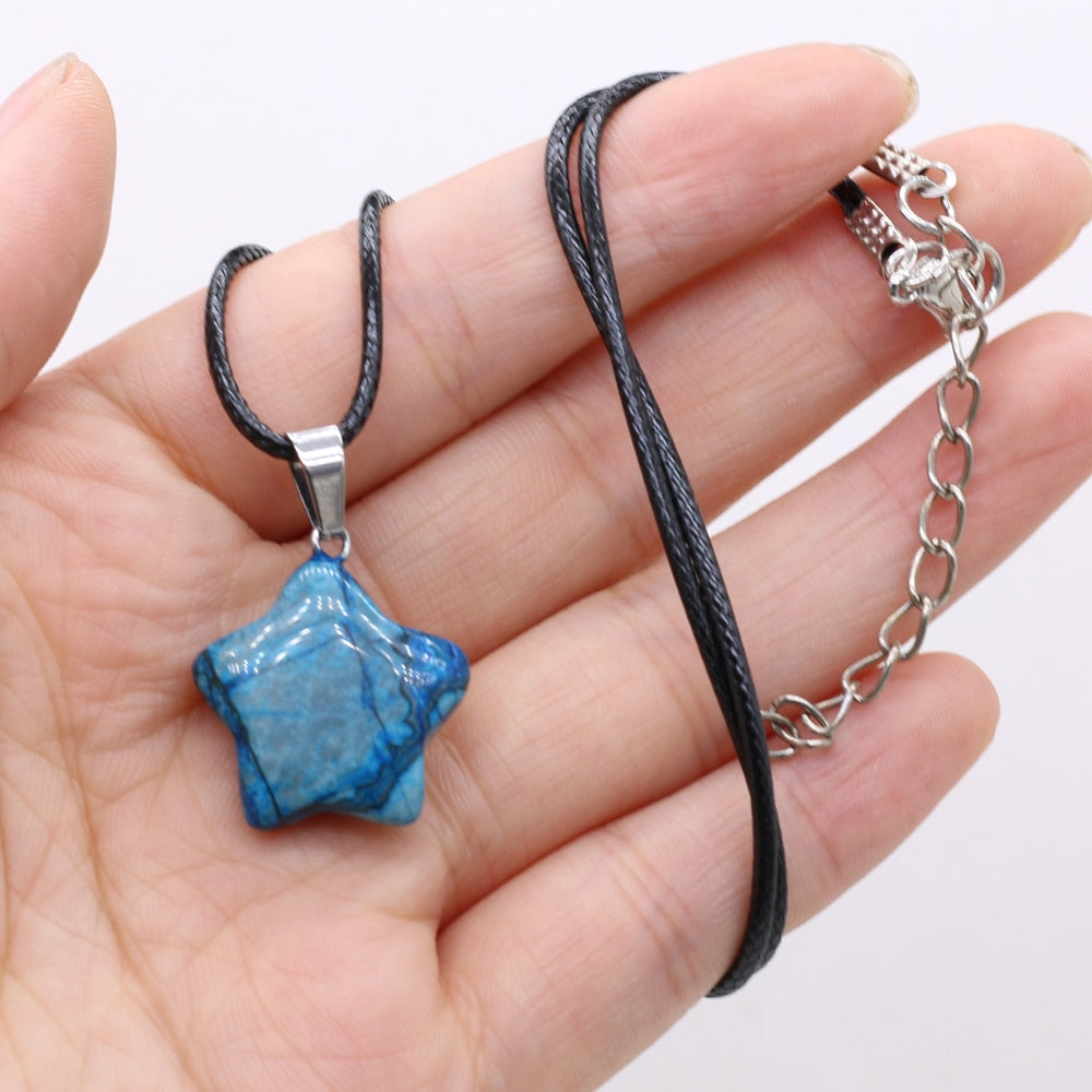 Star Shaped Gemstone Pendant Necklace