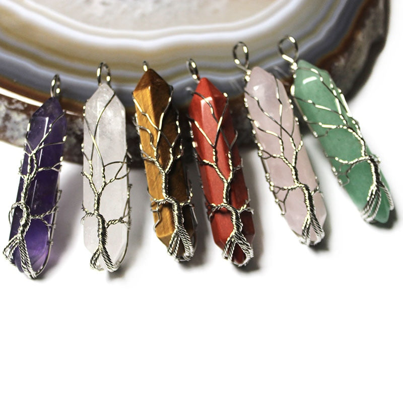 Handcrafted Tree of Life Wire Wrapped Gemstone Crystal