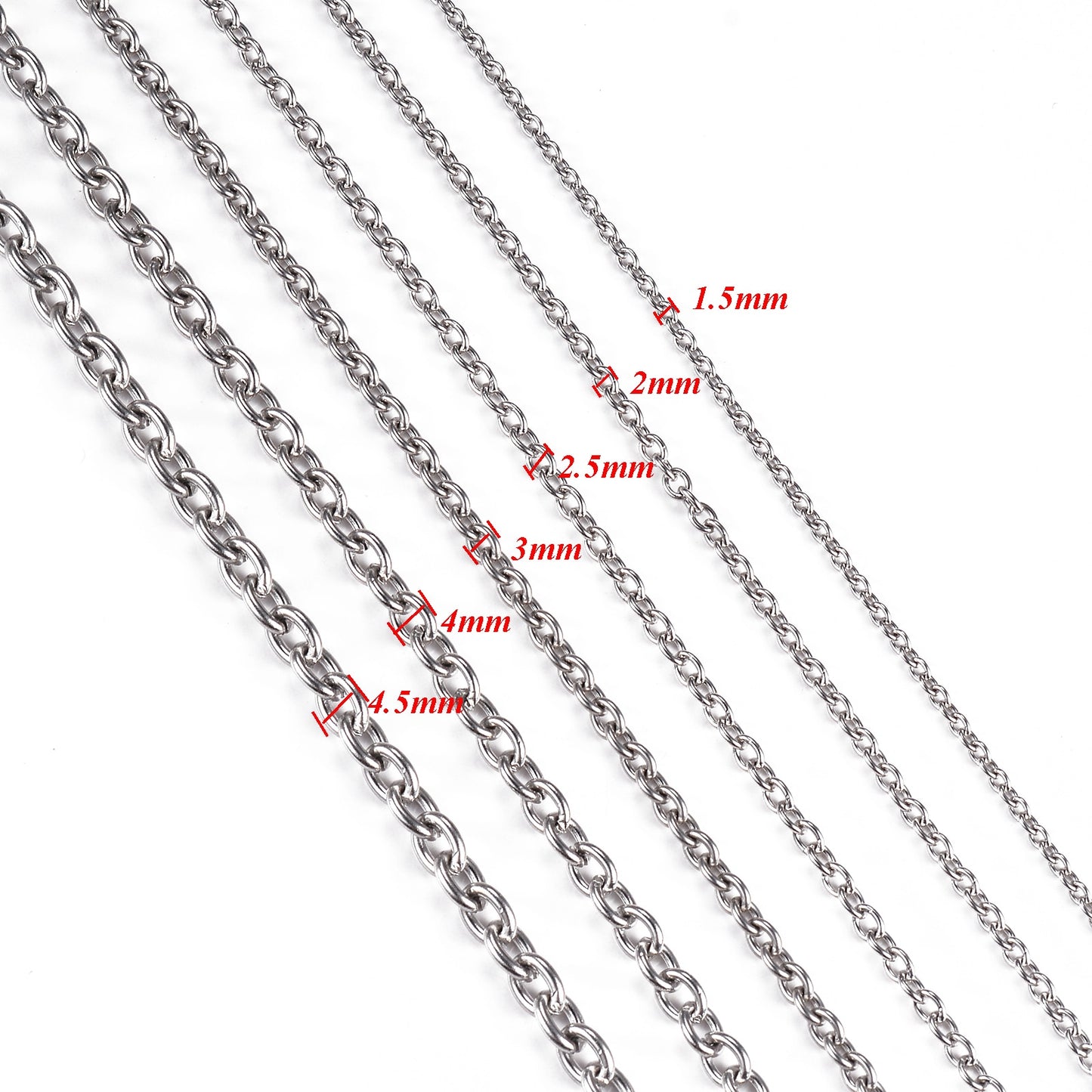 Stainless Steel Chain Necklace For Charms 1.5mm-3mm