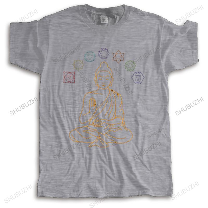 Seven Chakras Meditating Buddha T Shirt Pure Cotton